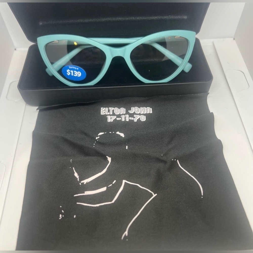 Elton John School Girl Mint Green Cat-Eye Glasses